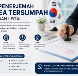 Jasa penerjemah korea tersumpah